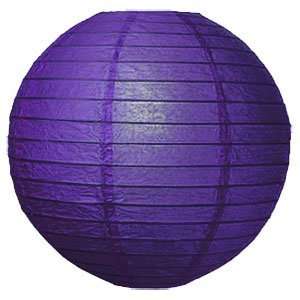  Parallel Ribbed Plum 12 Inch Round Paper Lantern