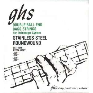   End Stainless Steel Roundwound, .030   .090, Ex. Light Steinberger, 5