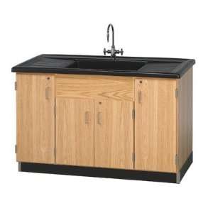  Woodcrafts 3303K UV Finish Solid Oak Wood Clean Up Sink with Epoxy 