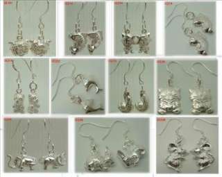 925 sterling solid silver pick animals dangle Earring