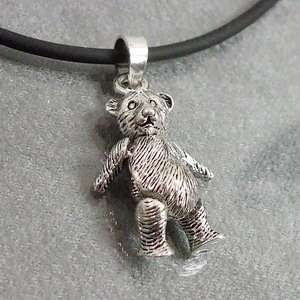 Cute Moveable Teddy Bear Sterling Silver Pendant  