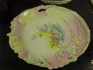 RS Prussia Harvest Mold Painted Plate  