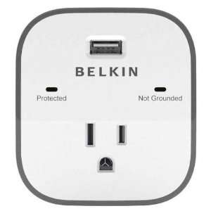  Belkin Surge Protector 1 Outlet With USB Electronics