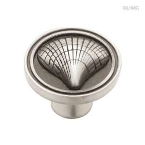   Brushed Satin Pewter Seaside Cottage 35mm Cockle Shell Knob from the S