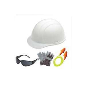     Hard Hat, Safety Gloves, Ear Plugs, & Glasses (Smoke) (Lot of 6
