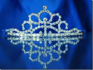 Bridal Wedding Crown Veil Pageant Homecoming Prom Pearl Crystal Tiara 