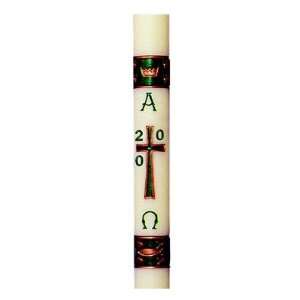 Paschal Candle, Style Gloria Green 2 1/16 x 45