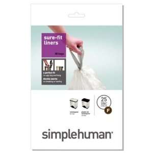 simplehuman Trash Can Liner F, 25 Liters/6.5 Gallons, 20 Count Box