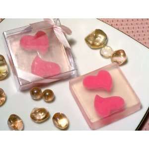   Favors Two Hearts Rose Scented Soap (Set of 6)