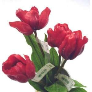  12 Red Small Tulip Spray Silk Flowers
