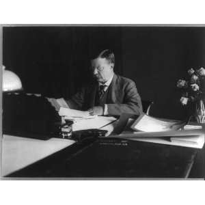  Theodore Roosevelt,reading,roses,vase,typewriter,books,BM 