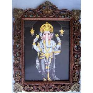 Lord Ganesha in Standing position & giving blessings Poster Painting 