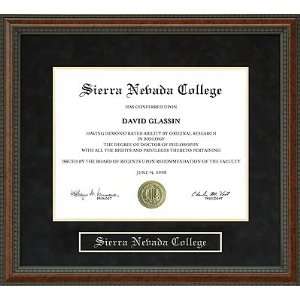 Sierra Nevada College (SNC) Diploma Frame