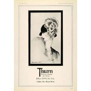 1925 Ad Thurn New York Ladys Fashion Clothes Artist Boye Sorensen Hat 