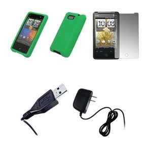  HTC Aria   Neon Green Soft Silicone Gel Skin Cover Case 