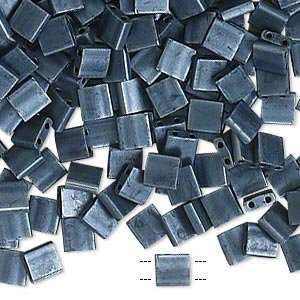  Tila Seed Beads Glass, Opaque Matte Gunmetal Blue, (Tl2001 