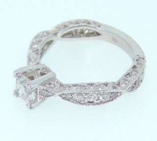 73 Ct Vintage Genuine Round Cut Diamond Engagement Ring 14k White 