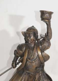 Japanese Bronze Samurai Warrior Statue Casting  
