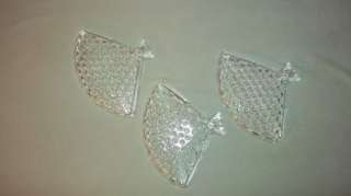 Shell Shaped Soap Dish Bubbbled Pressed Glass Fans  