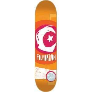  Foundation Star/Moon Party Skateboard Deck   7.5 Orange 