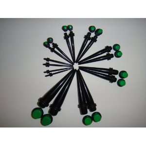  Green UV Acrylic Ear Plugs 10G 00G Ear Gauges Kit Ear Expander Kit