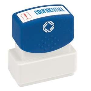  Two Color Pre Inked Title Stamp, CONFIDENTIAL, Red/Blue 