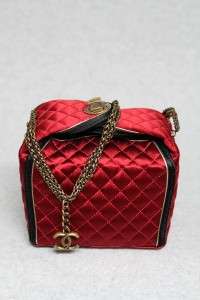 Chanel Limited Ed. Red Take Out Mini Shanghi Box Satin Evening Bag New 