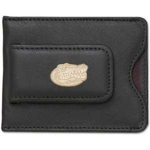   Gator Head on Brown Leather Money Clip / Credit Card Holder Sports