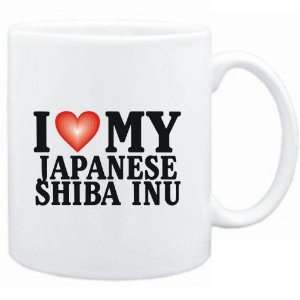    Mug White  I LOVE Japanese Shiba Inu  Dogs