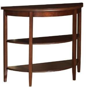  Powell Shelburne Cherry Demilune Console Table with 2 