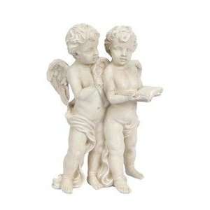    16.5 Resin Aged Stone Cherub Angel Twins Statue