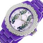 Purple Plastic Bracelet ED HARDY Ladies New Watch Crystals
