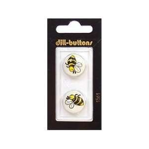  Dill Buttons 18mm Shank Bee 2 pc (6 Pack)