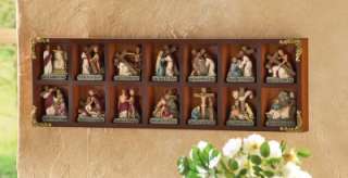 Cross Religious Statues W Hanging Curio Display Cabinet  