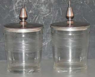 Antique Meridian Silverplate Glass Condiment Stand Set  