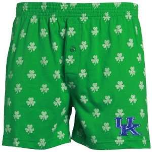   Kelly Green St. Patricks Day Shamrock Boxer Shorts
