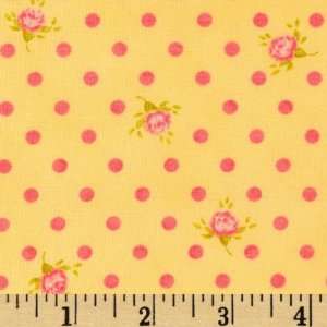 44 Wide Moda Fresh Cottons Rose Dots Chantilly Custard Fabric By The 