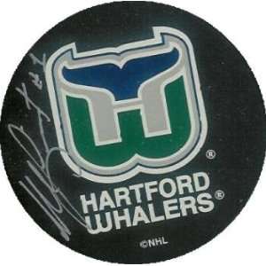   Liut autographed Hockey Puck (Hartford Whalers)