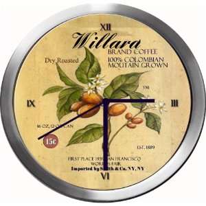  WILLARD 14 Inch Coffee Metal Clock Quartz Movement 