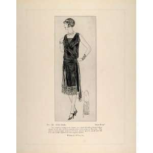  1926 Print Art Deco French Couture Dress Miler Soeurs 