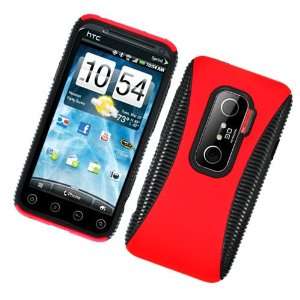  Hybrid Black/ Red Hard Protector Back Cover Case For HTC 