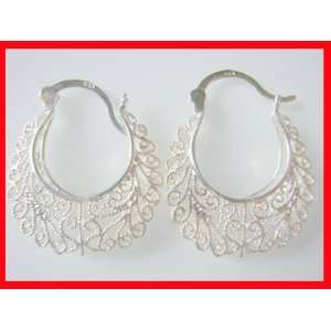   Hoop Earrings Solid Sterling Silver .925 #0578 Arts, Crafts & Sewing