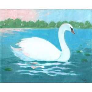  Swan, Original Painting, Home Decor Artwork