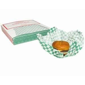 15 x 15 Green Check Deli Sandwich Wrap Paper 4000/CS  