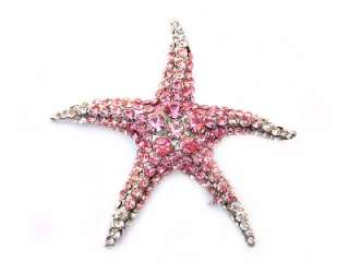 Pink SWAROVSKI CRYSTAL Sea STARFISH PIN BROOCH  