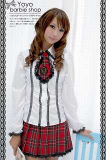 Japan Sexy Cosplay England School Girl Sailor Red Plaid Tie Ribbon 