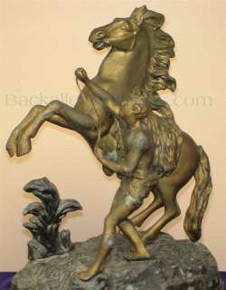 Antique Marly Horse Sculptures 17 Inches Tall  