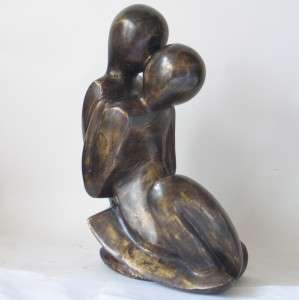   12 in large cast bronze modernist sculpture c 1960s materials bronze