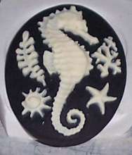 sea horse cameo polymer clay push mold sculpey  