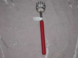 18 Pocket Extendable Back Scratcher Claw Metal Telescopic Red Grip 